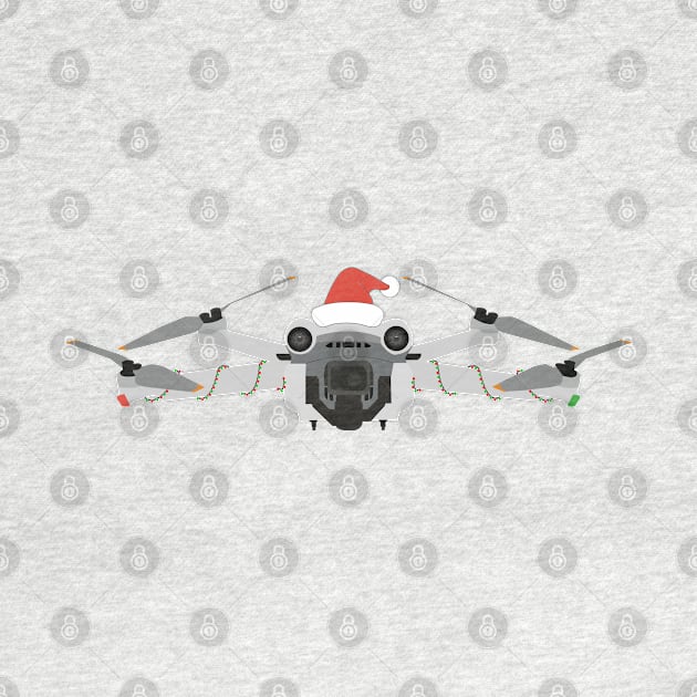 Festive DJI Mini 3 Pro Santa hat with garland by Oddoty